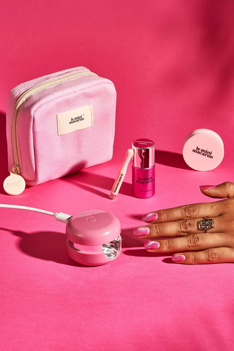 Le Mini Macaron - Gel Manicure Kit Travel Pouch Magnetic Nyhed! KIT027 - Velvel Cat Eye Kit