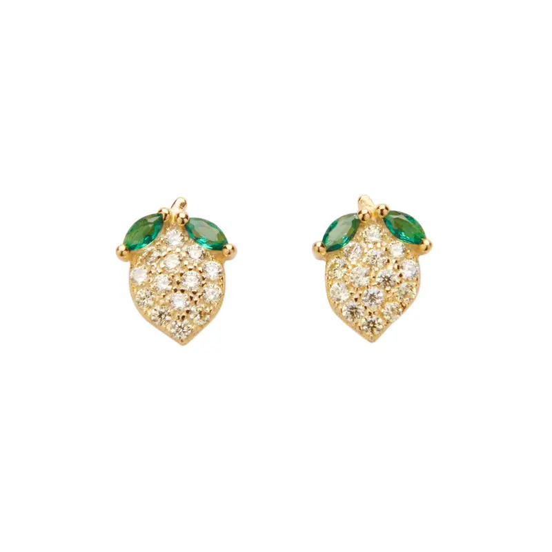 Lemon crystal stud