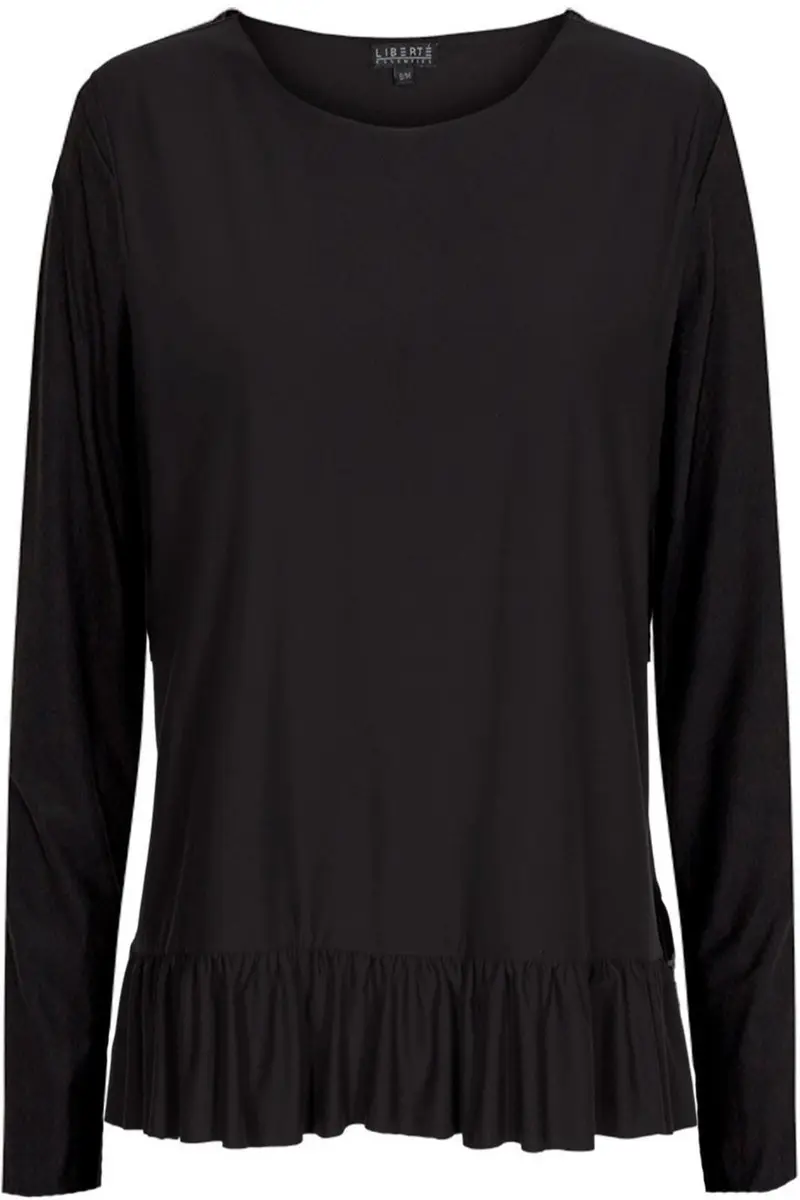 Liberte - Alma LS Frill T-shirt - Black