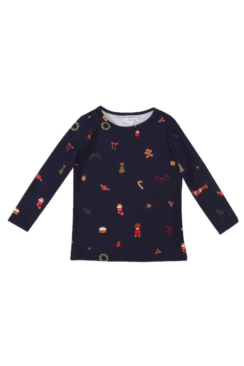 Liberte Ami - Alma-Ls-Tshirt-Kids 9659 - Dog Navy
