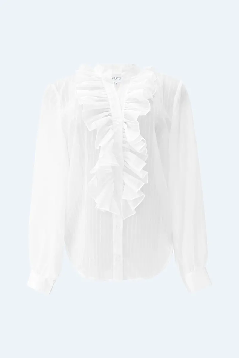 Liberte - Filippa Ls Frill Shirt 22483 - White