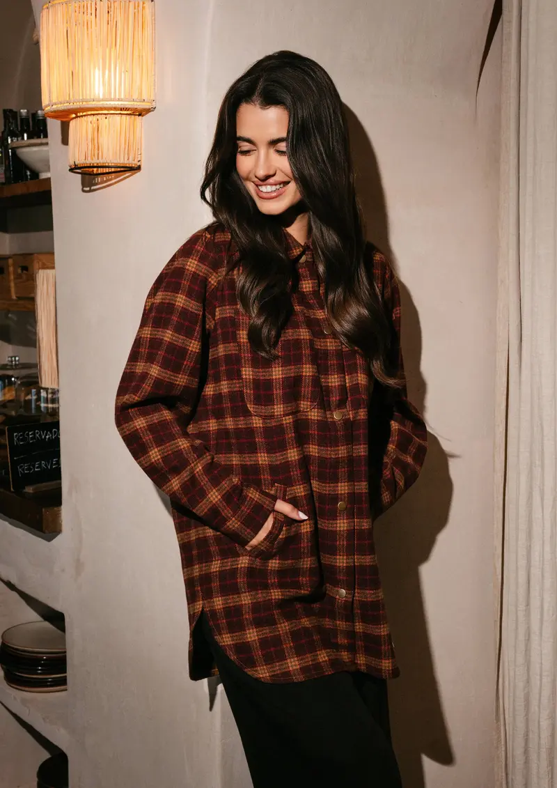 Liberte - Karen Shirt Jacket 22470 - Black Red Check