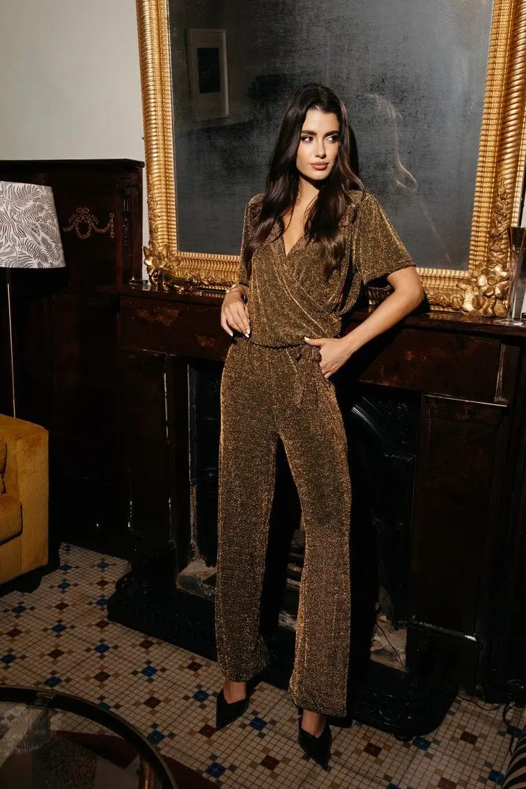 Liberte - Katty Ss Jumpsuit 22495 - Black W. Gold