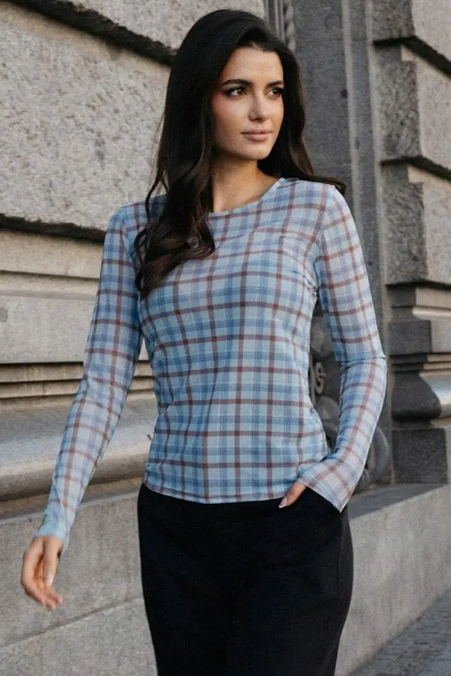 Liberte - Mesh Ls Tshirt 22065 - Brown Ice Melt Check