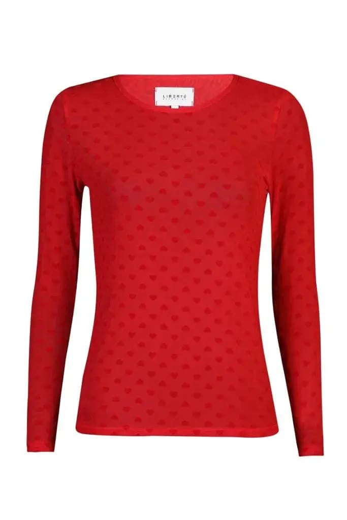 Liberte - Mesh Ls Tshirt, Flock 22081 - Red Red Heart