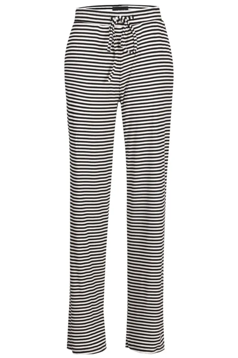 Liberte - Natalia-Straight-Pants - Black Creme Small Stripe