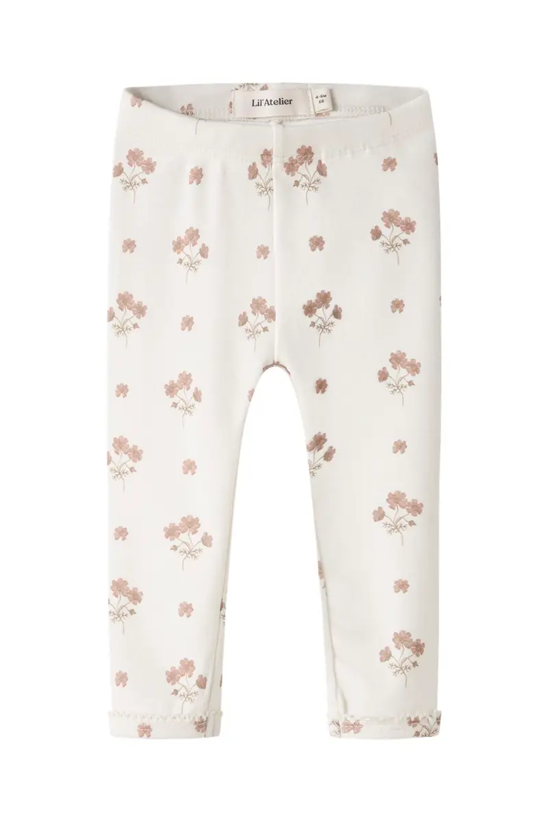 Lil' Atelier - Nbflayo Sin Slim Leggings Lil - 5033059 Coconut Milk Flower Pink