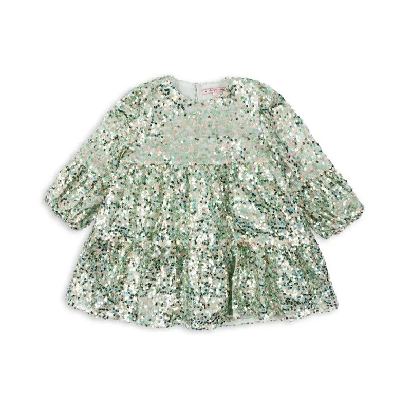 Lila sequins kjole, grøn