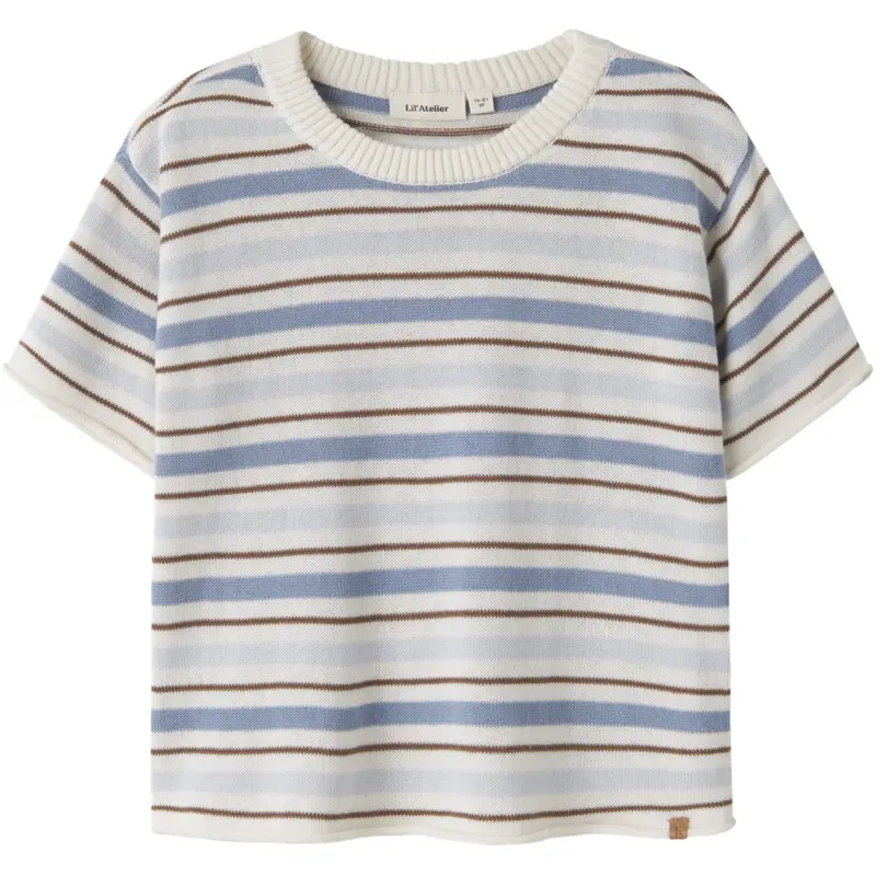 Lil'Atelier Coconut Milk Dusty Blue Nmmhito Ss Loose Strik Lil
