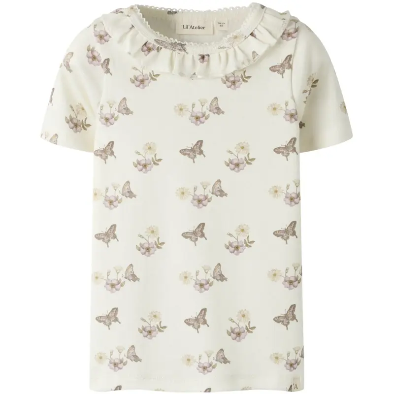 Lil'Atelier Coconut Milk Flower Nmflayo Sia Ss Slim Top Lil "310"