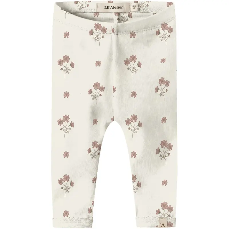 Lil'Atelier Coconut Milk Flower Pink Nbflayo Sin Slim Leggings Lil