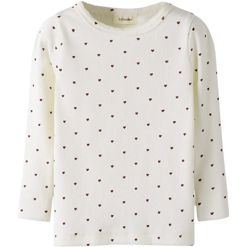 Lil'Atelier Coconut Milk Heart Nmfgago Ls Slim Top Lil Noos