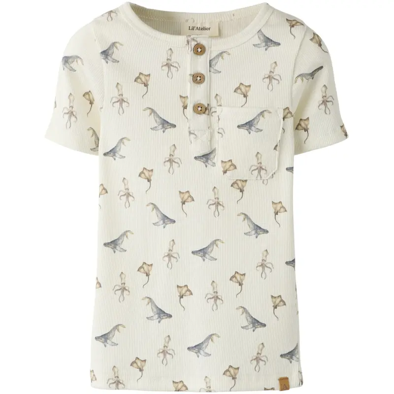 Lil'Atelier Coconut Milk Sea Animals Nmmlavo Esi Ss Slim Top Lil "309"