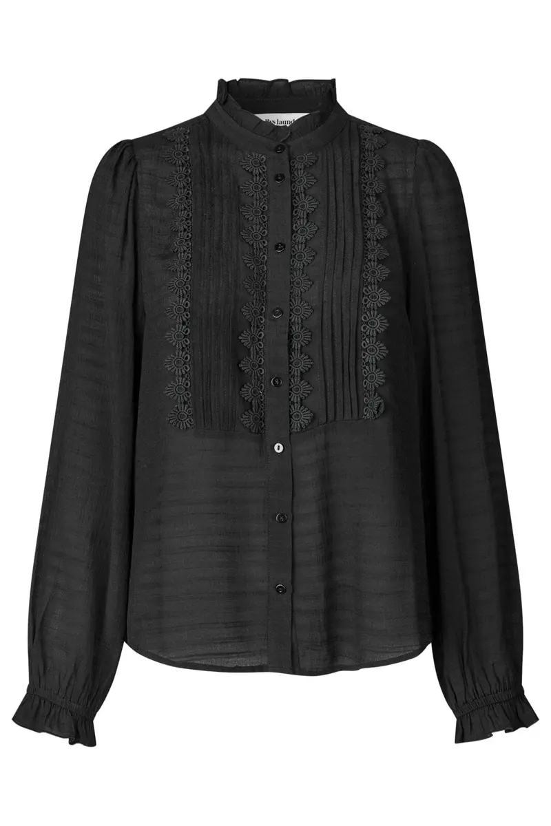Lollys Laundry - Arielll Shirt Ls25418-1004 - 99 Black