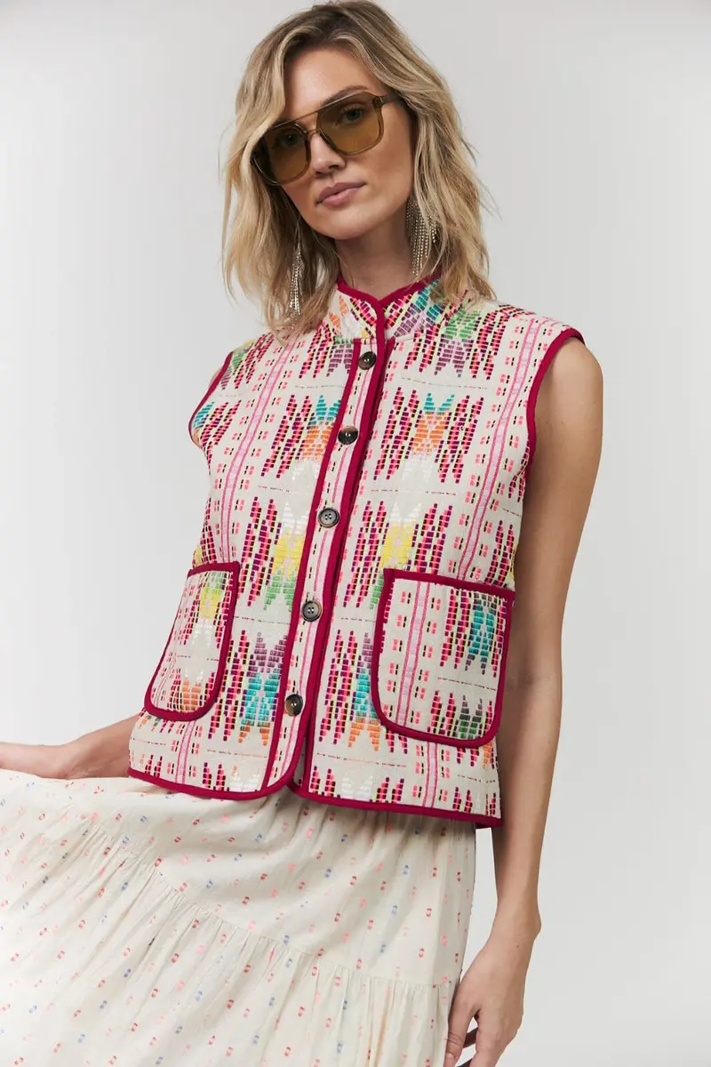 Lollys Laundry - Cairoll Quilted Vest26155-1040 - 51 Pink