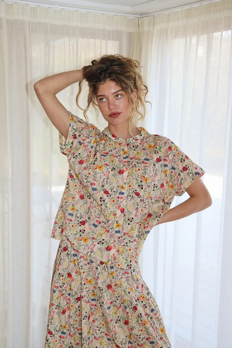 Lollys Laundry - Myall Shirt Ss 26241-1009 - 74 - Flower Print