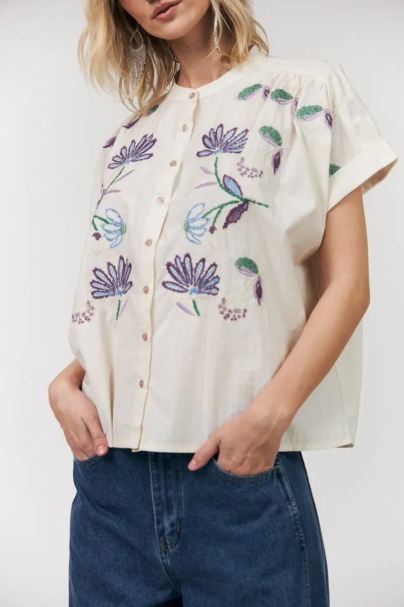Lollys Laundry - Myall Shirt Ss26101-1098 - 02 02 Creme