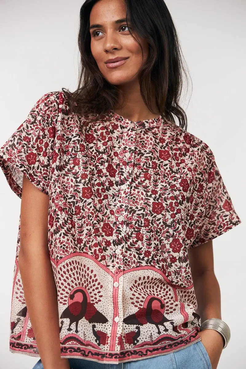 Lollys Laundry - Myall Shirt Ss26179-1060 - 30 Red