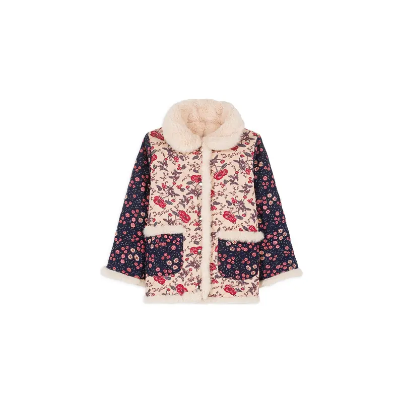 Louise Misha Dalila Coat - Midnight Star Garden - Cream Poppies