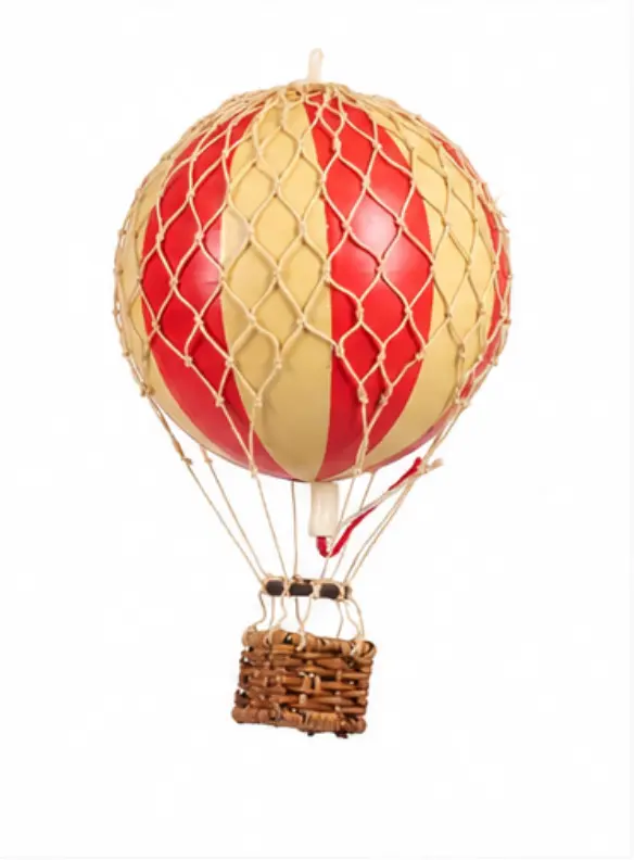Luftballon dobbeltstribet, rød mellem 18 cm