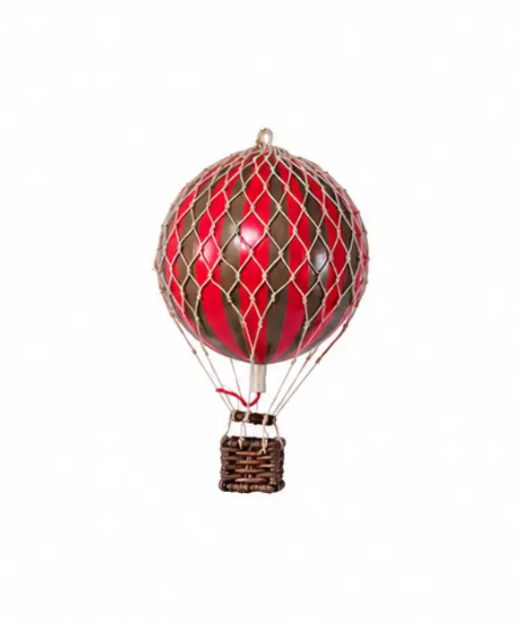 Luftballon, rød/guld, 8,5 cm