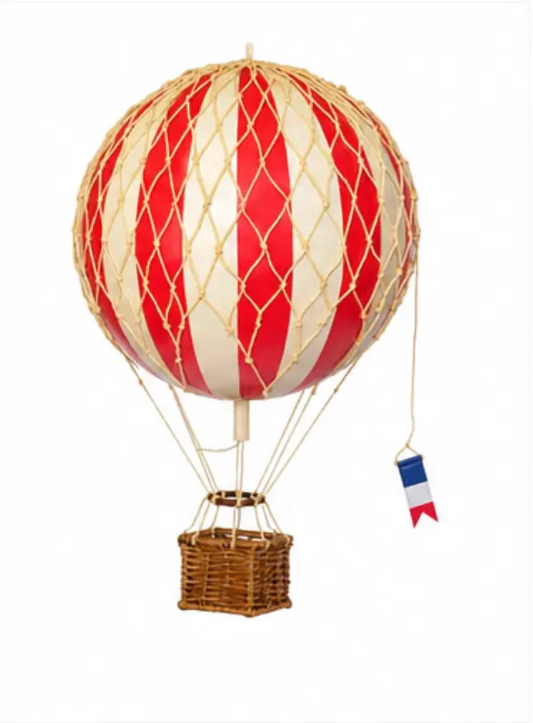 Luftballon, rød / hvid, 18 cm