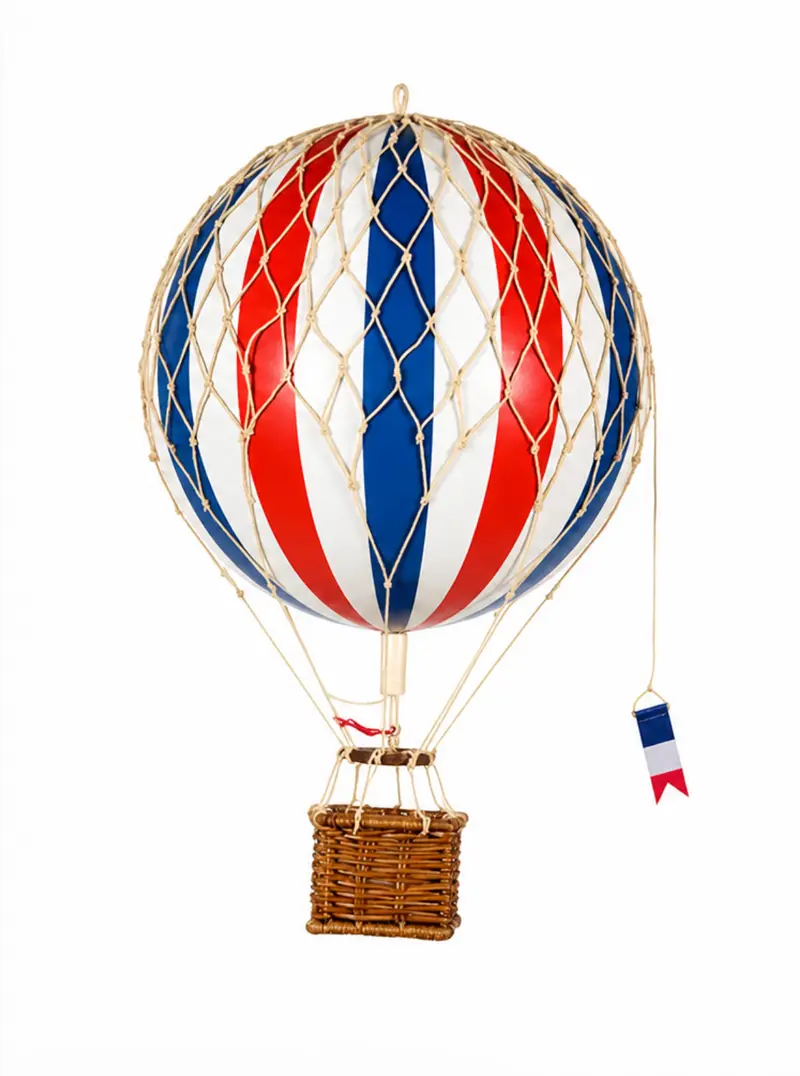Luftballon, rød / hvid / blå, 18 cm
