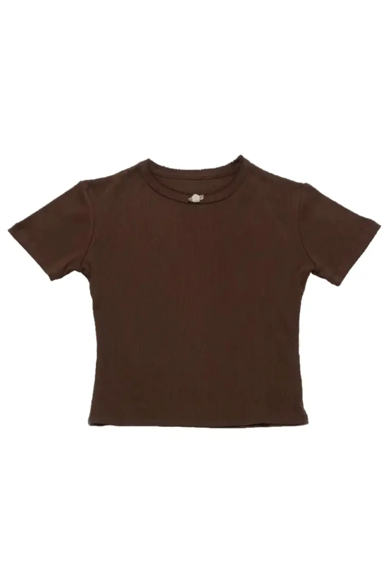 Maanesten - Joy Pointelle Top Brown - 4293