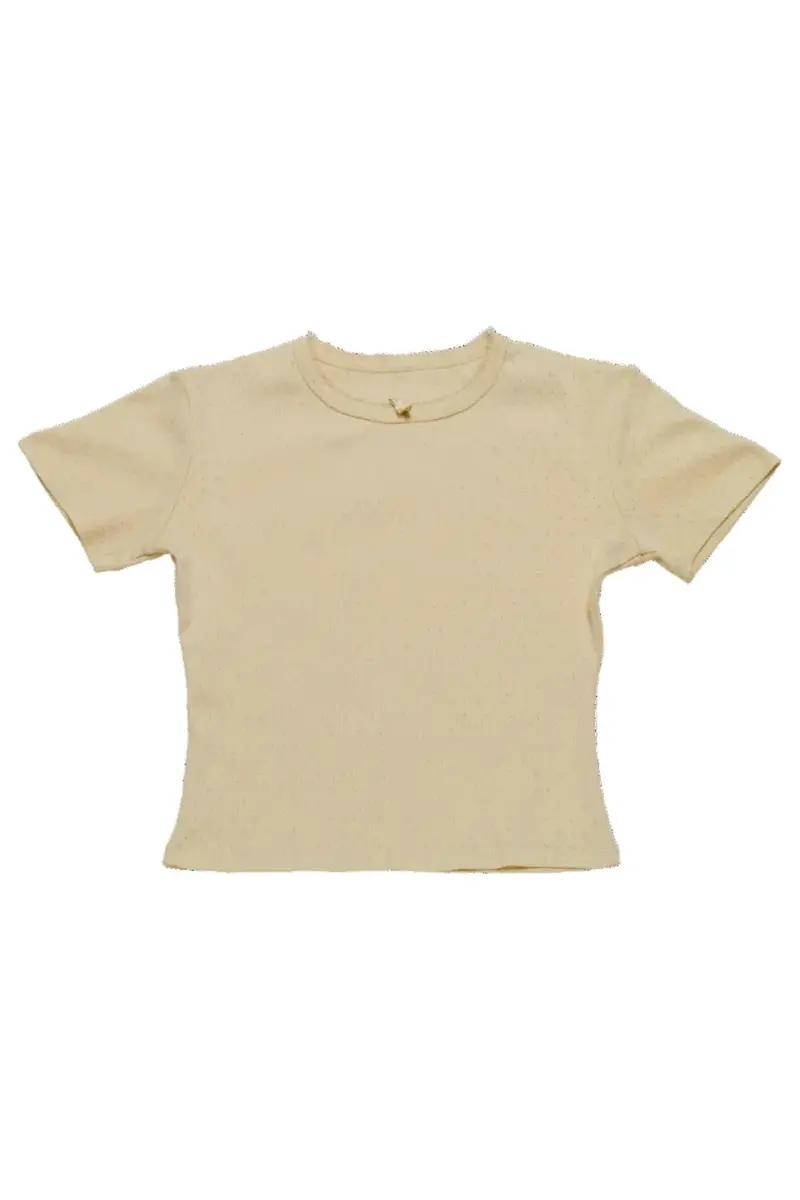 Maanesten - Joy Pointelle Top Butter Yellow - 4292