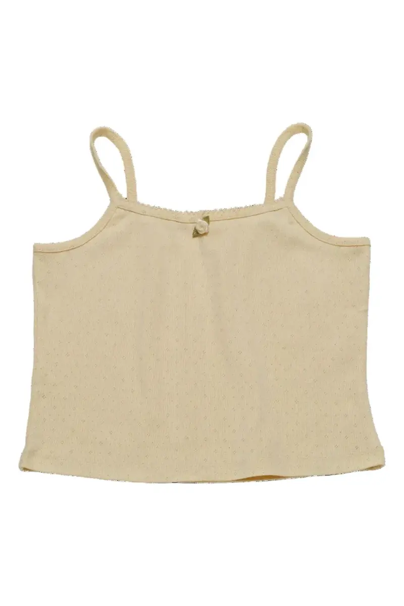 Maanesten - Megan Pointelle Top Butter Yellow - 4290
