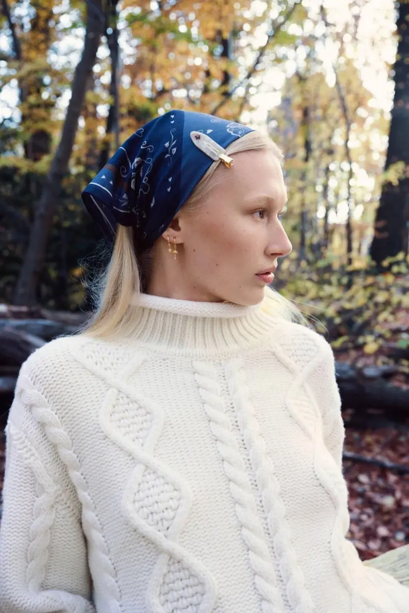 Maanesten - Olena Scarf 53x53 Navy - 4259