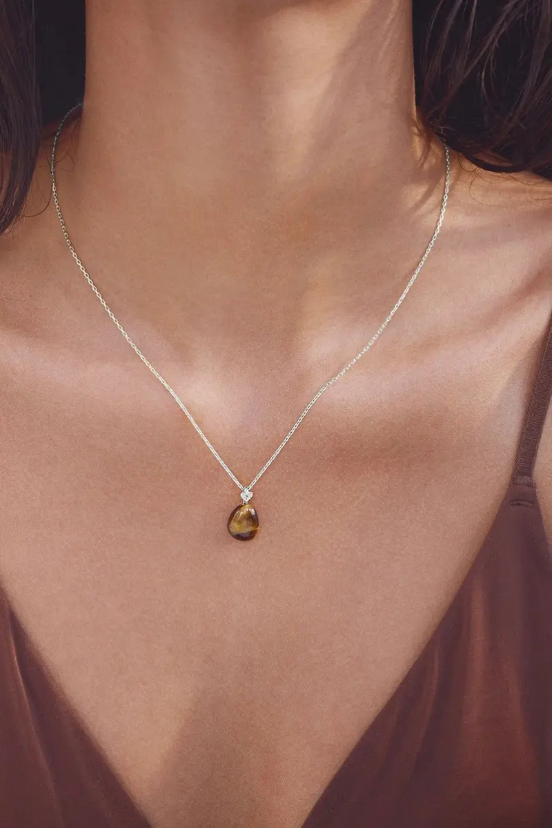Maanesten - Tiger Eye Earth Pendant - 2830c