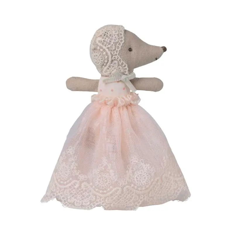 Maileg Baby Mus i Dåbskjole - Rosa