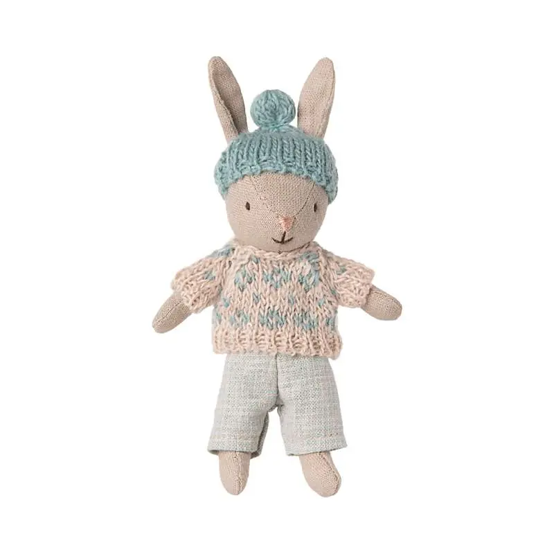 Maileg Hare - Micro - Vinter - Sand - Mint