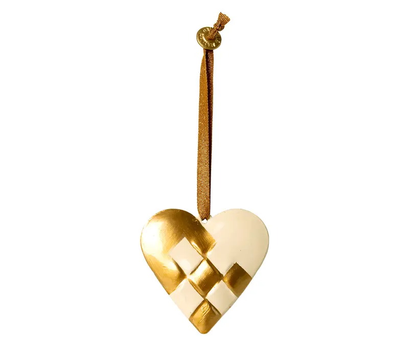 Maileg juleophæng, julehjerte Guld