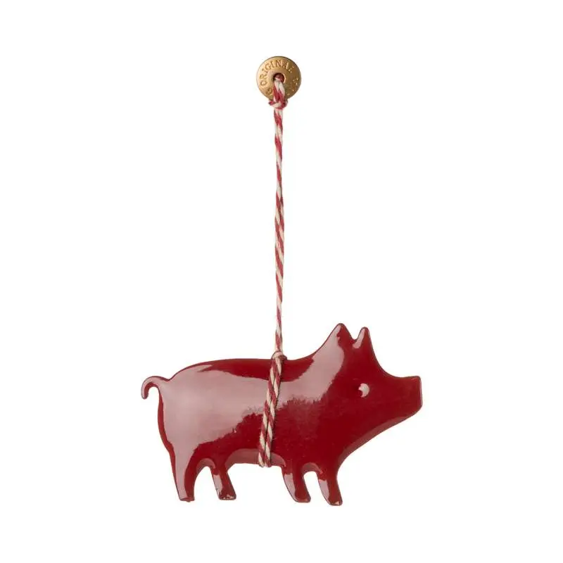 Maileg Juleornament - Metal - Gris - Rød