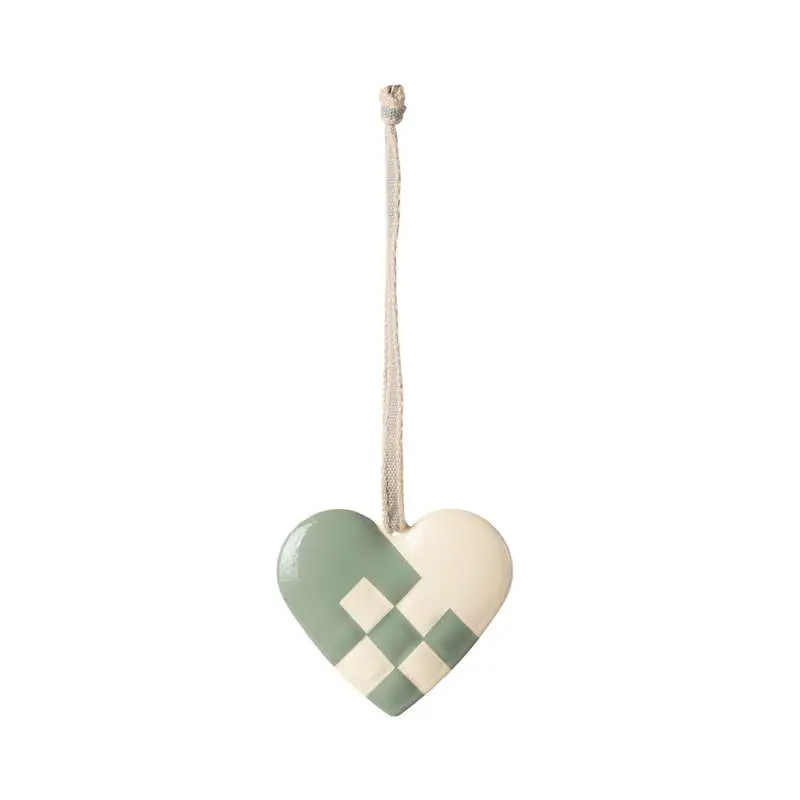 Maileg Juleornament - Metal - Hjerte - Lille - Mint