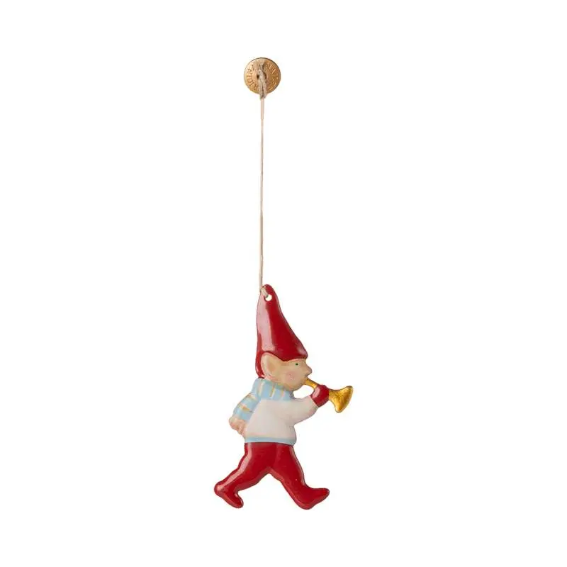 Maileg Juleornament - Metal - Nisse - Trompet