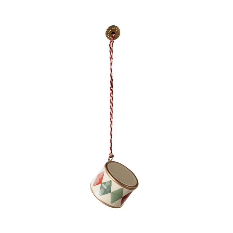 Maileg Juleornament - Metal - Tromme - Lille - Klassisk Grøn