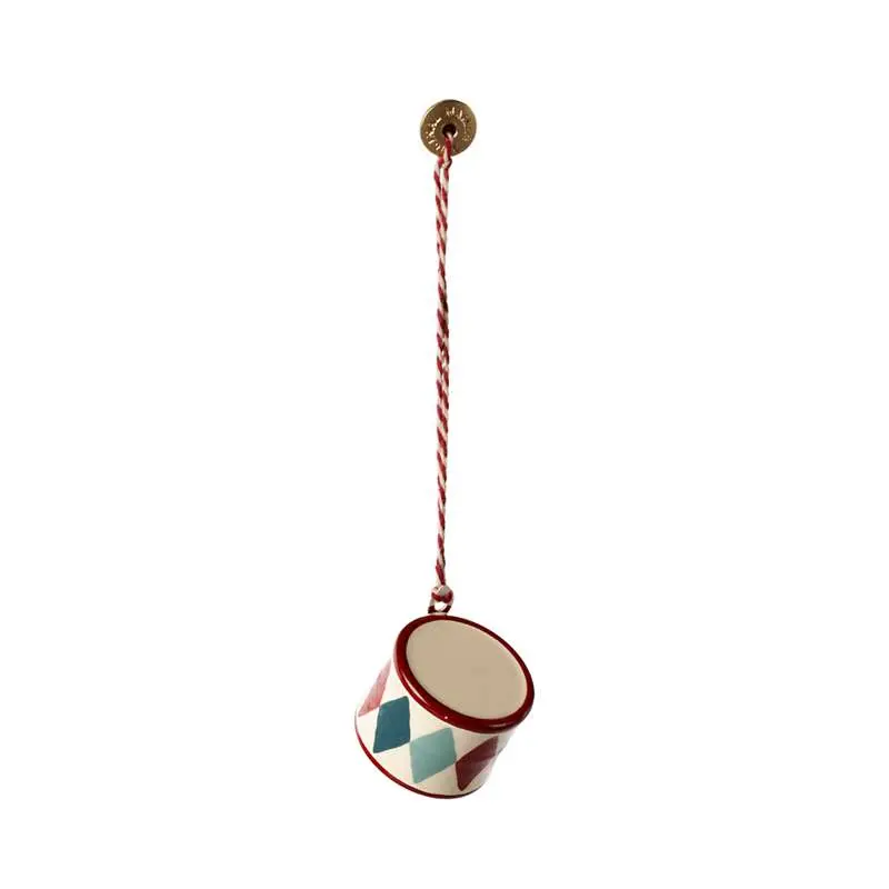 Maileg Juleornament - Metal - Tromme - Lille - Klassisk Rød