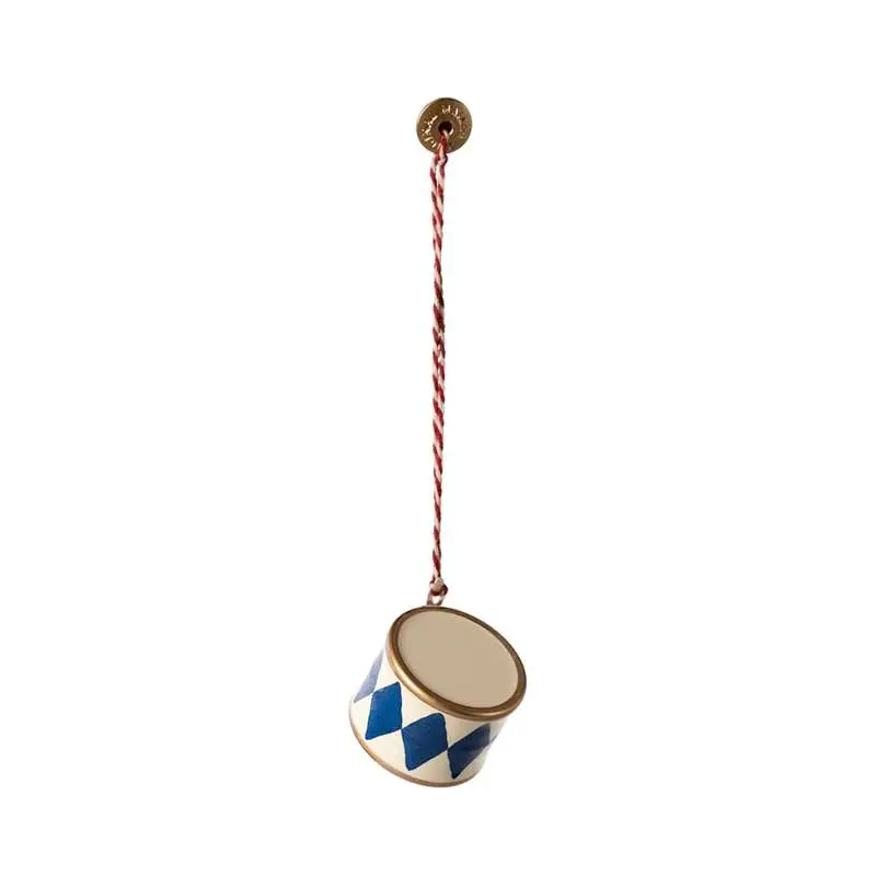 Maileg Juleornament - Metal - Tromme - Lille - Mørk Blå