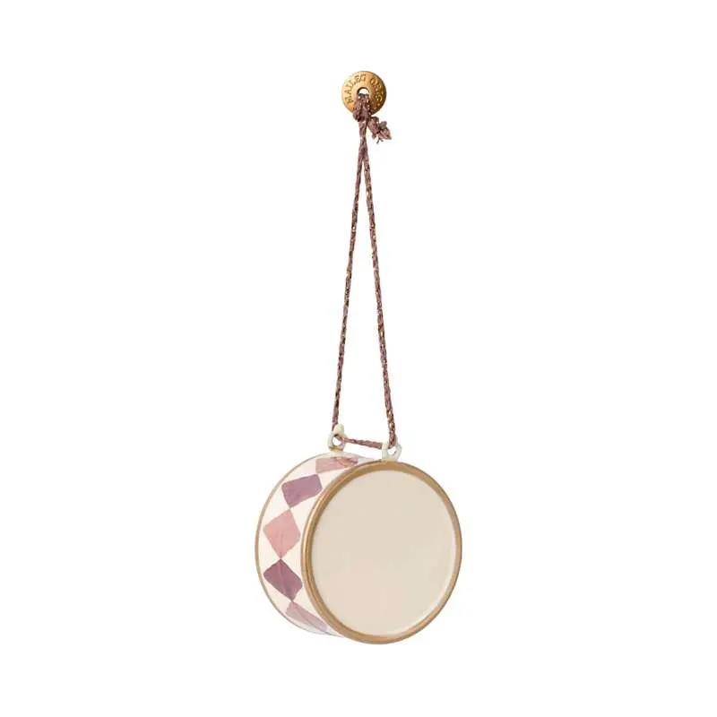 Maileg Juleornament - Metal - Tromme - Stor - Lys Lilla
