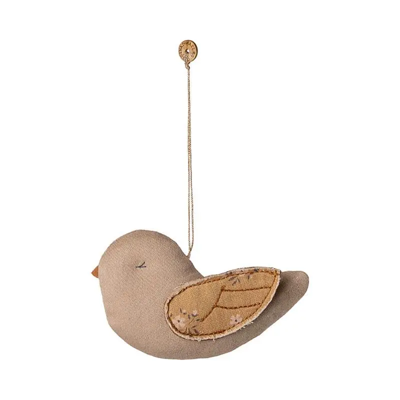 Maileg Juleornament - Stof - Fugl - Marmor - Latte