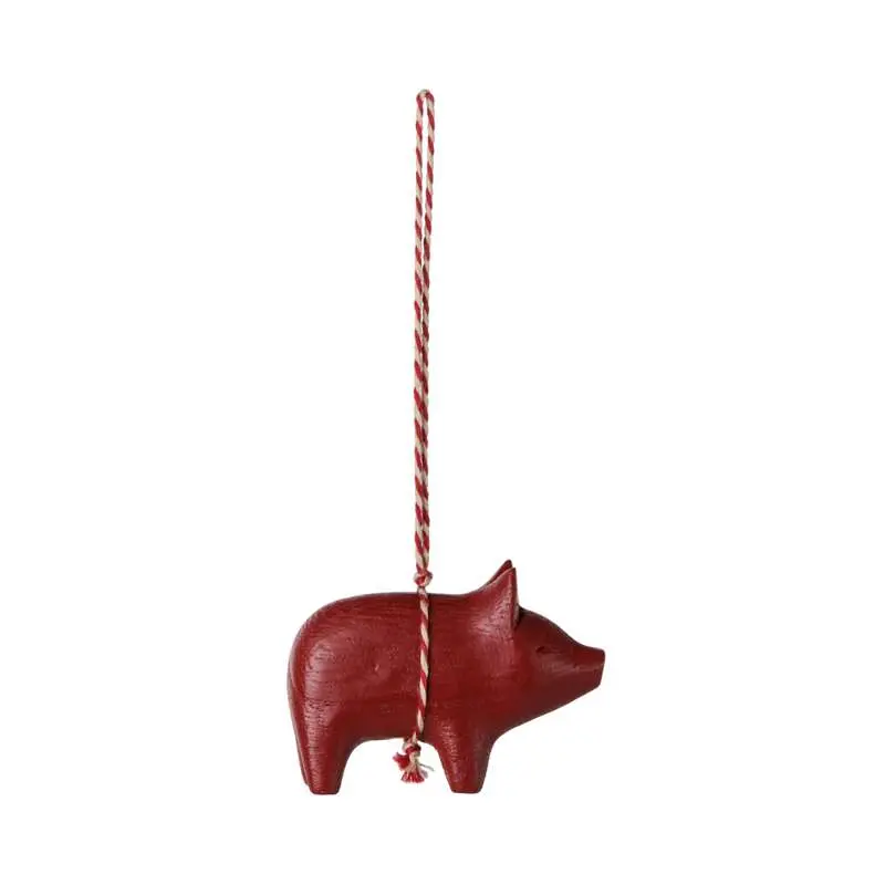 Maileg Juleornament - Træ - Gris - Rød