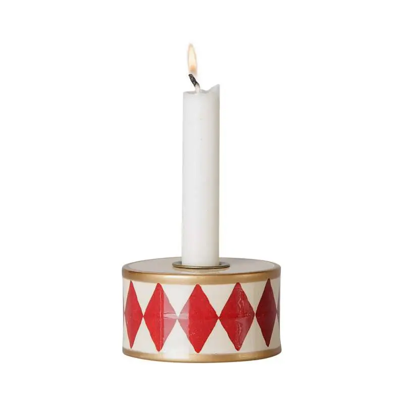 Maileg Lysestage - Tromme - Rød/Off White