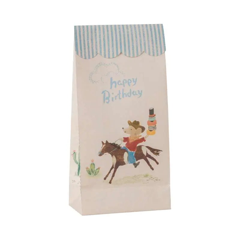 Maileg Papirspose - Happy Birthday - Cowboy - 12 Stk.