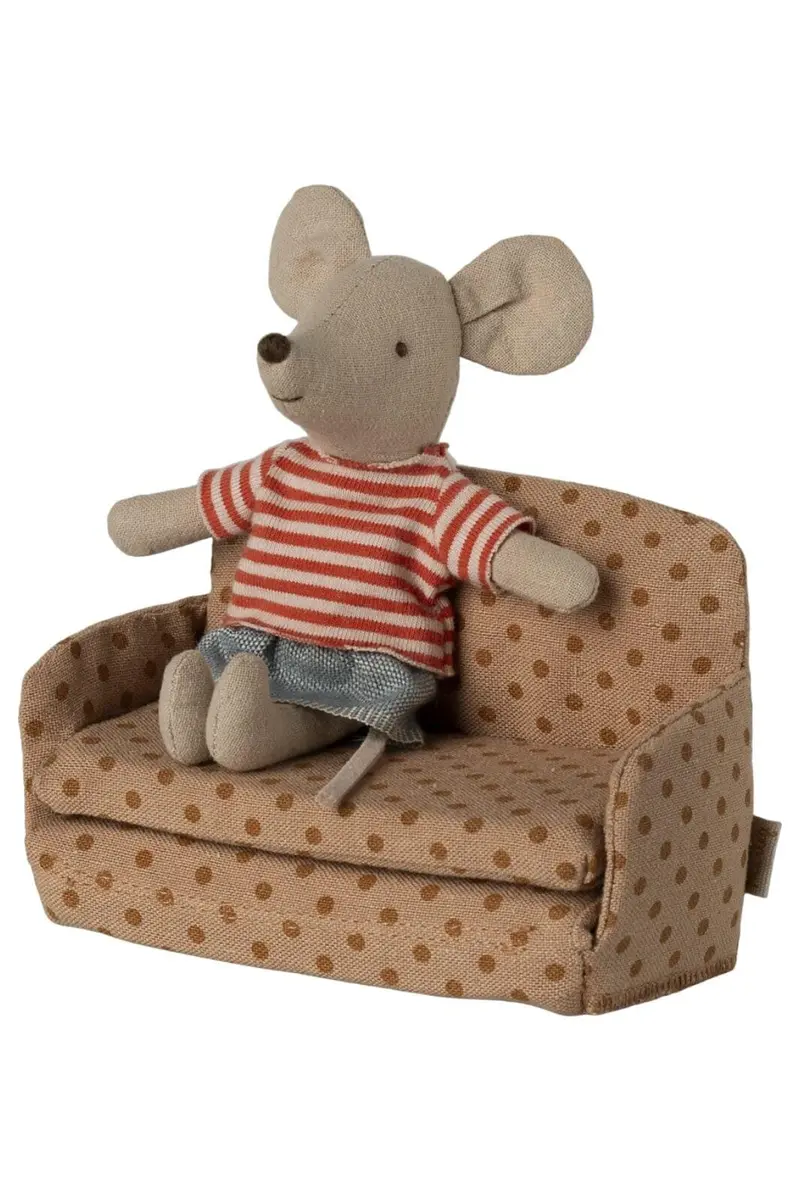 Maileg - Sofa Seng, Mus - Prikker - Mouse Furniture
