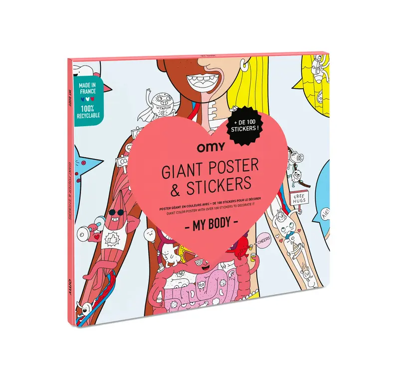 Mal-selv plakat med klistermærker, My body