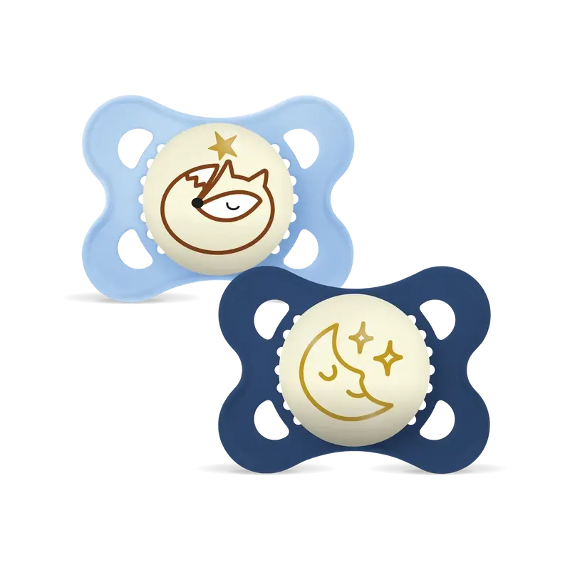 MAM Original Night 0-6m silicone 2p BLUE