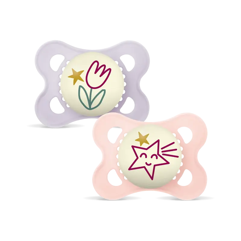 MAM Original Night 0-6m silicone 2p PINK